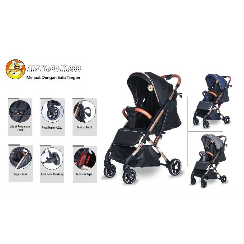 Stroller bayi stoler anak Pacific K8200 cabin size Kereta dorong Stroler - Gambar 3