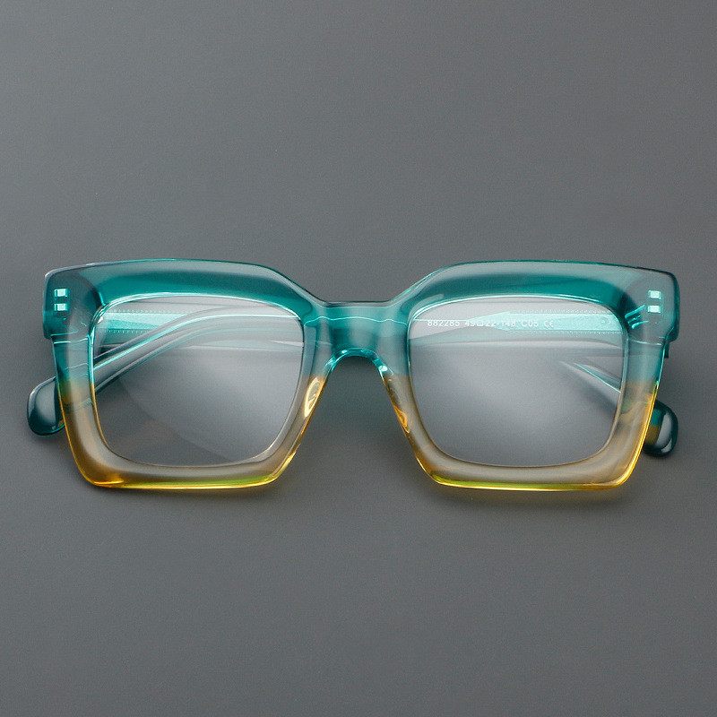 Color Matching Optical Glasses Frame Acetate Thick Spectacles Men Women ...