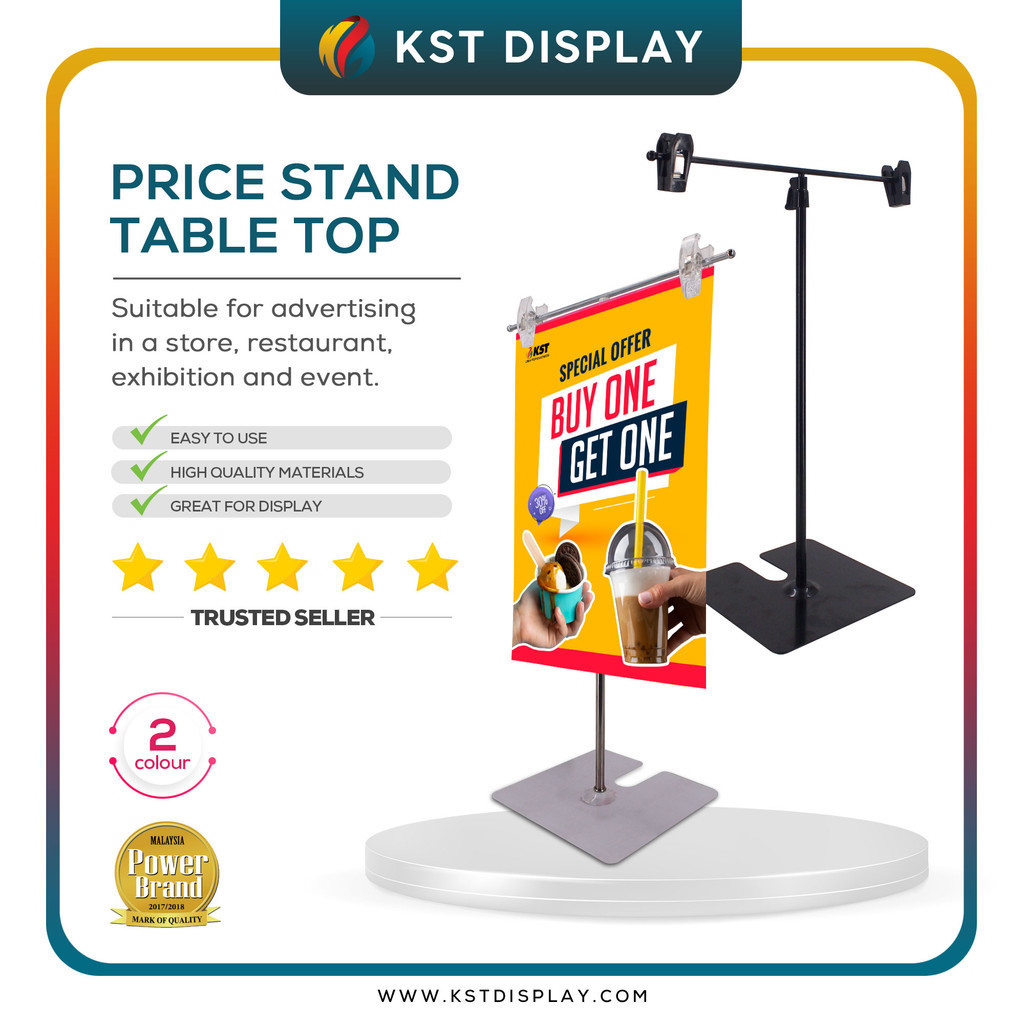 Price Stand Table Top / Table Top Price T-Stand / Clip Stand Paper Holder/  Poster Stand/ Papan Harga Stand | Shopee Singapore