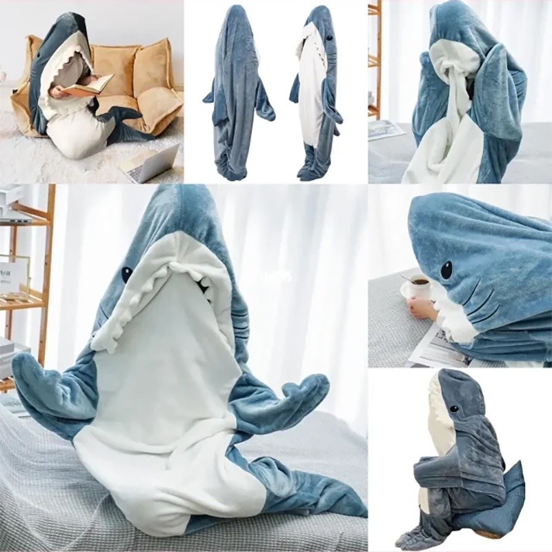[48H Shipping]2023 New shark blanket Hooded Shark Pajamas Costume