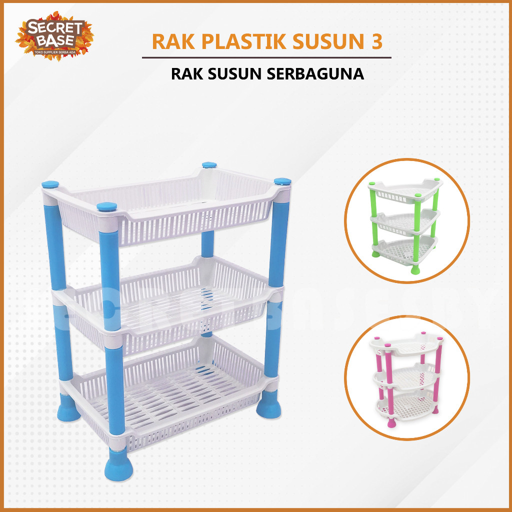 Minimalist Kitchen Spice Rack - Multipurpose 3-Tier Plastic Square Rack ...