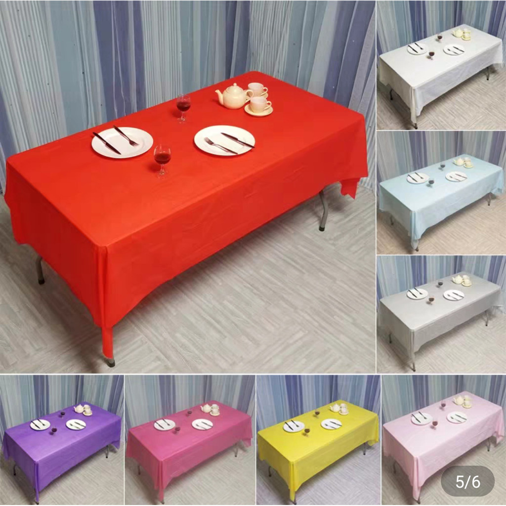 137cm X 183cm Disposable Table Cloth Cover Birthday Party Plastic Cover ...