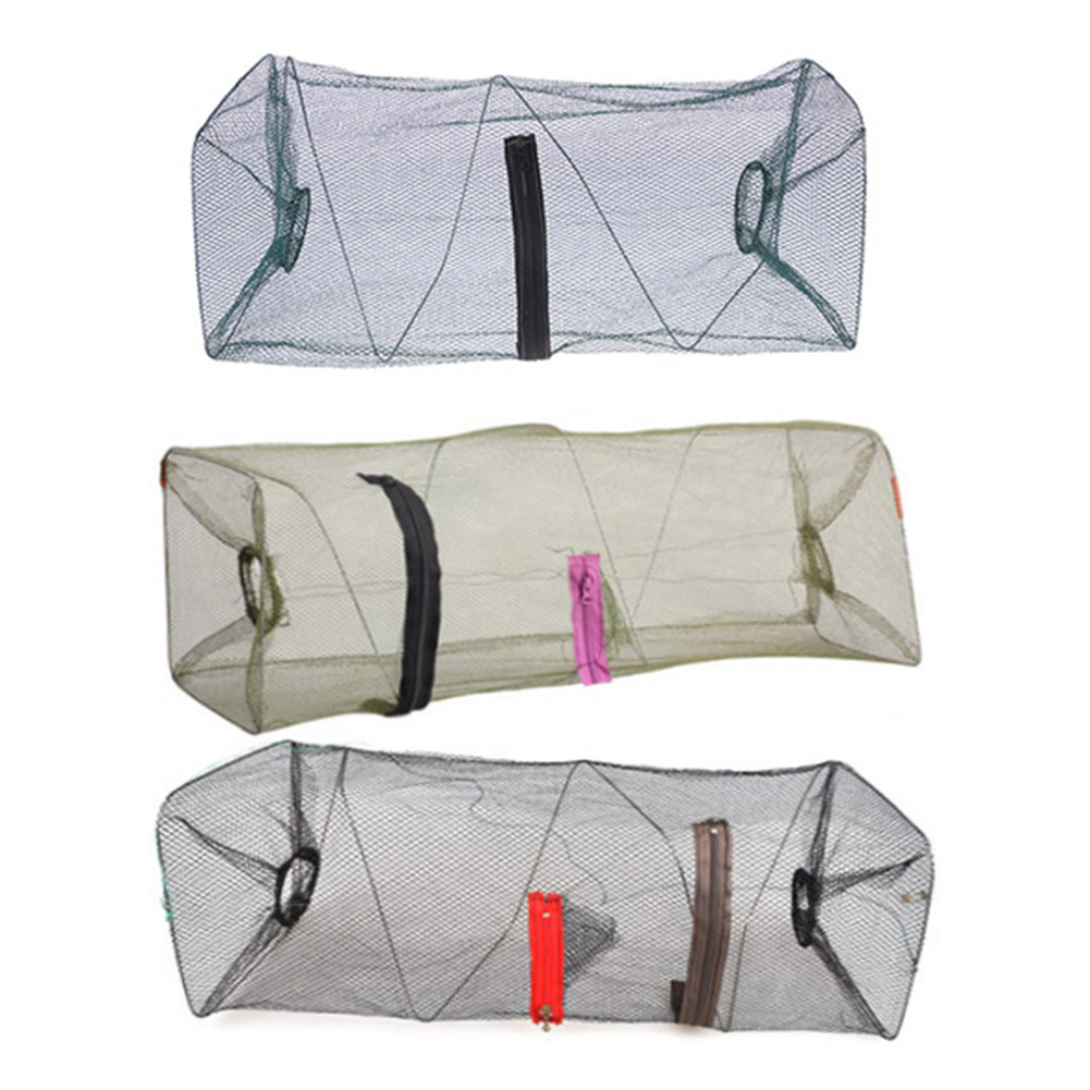 Fishing Bait Trap Crab Net Crawdad Shrimp Cast Dip Cage Fish Minnow Foldable NEW