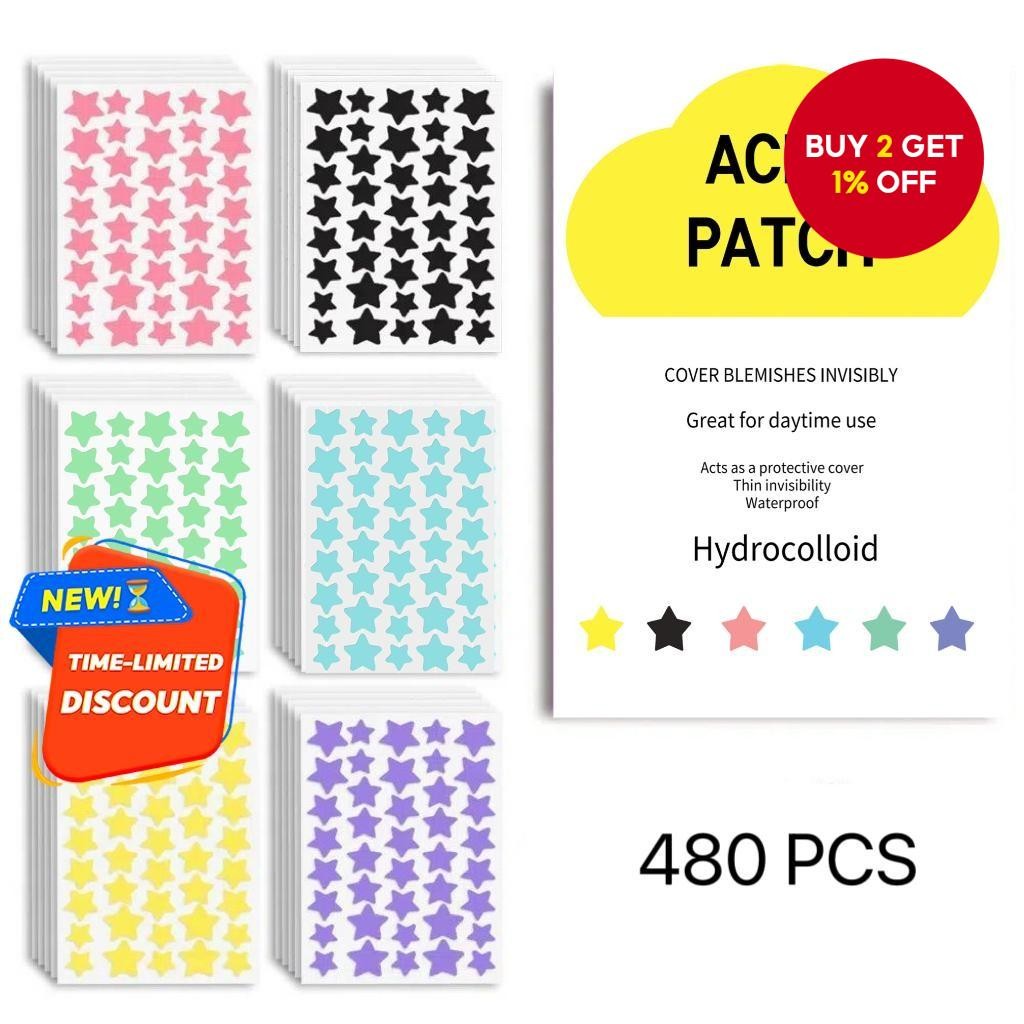 480 Pcs Star Pimple Patch Set for Acne Removal—colorful, Invisible ...