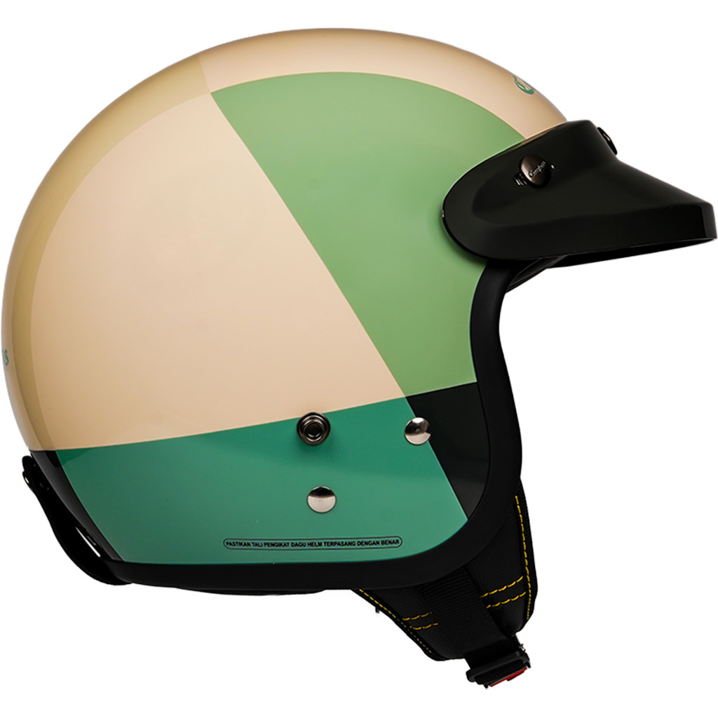 Cargloss CFM Retro Helm Half Face - Geometric Forest Dust - Gambar 4