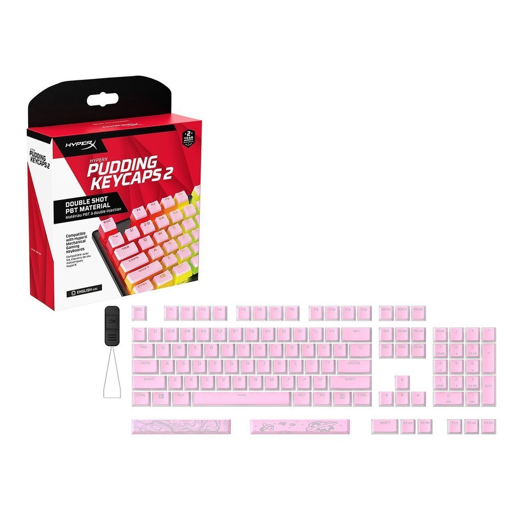 HyperX Pudding Keycaps 2 - Full 110 Key Set - Doubleshot PBT - Pink (US ...