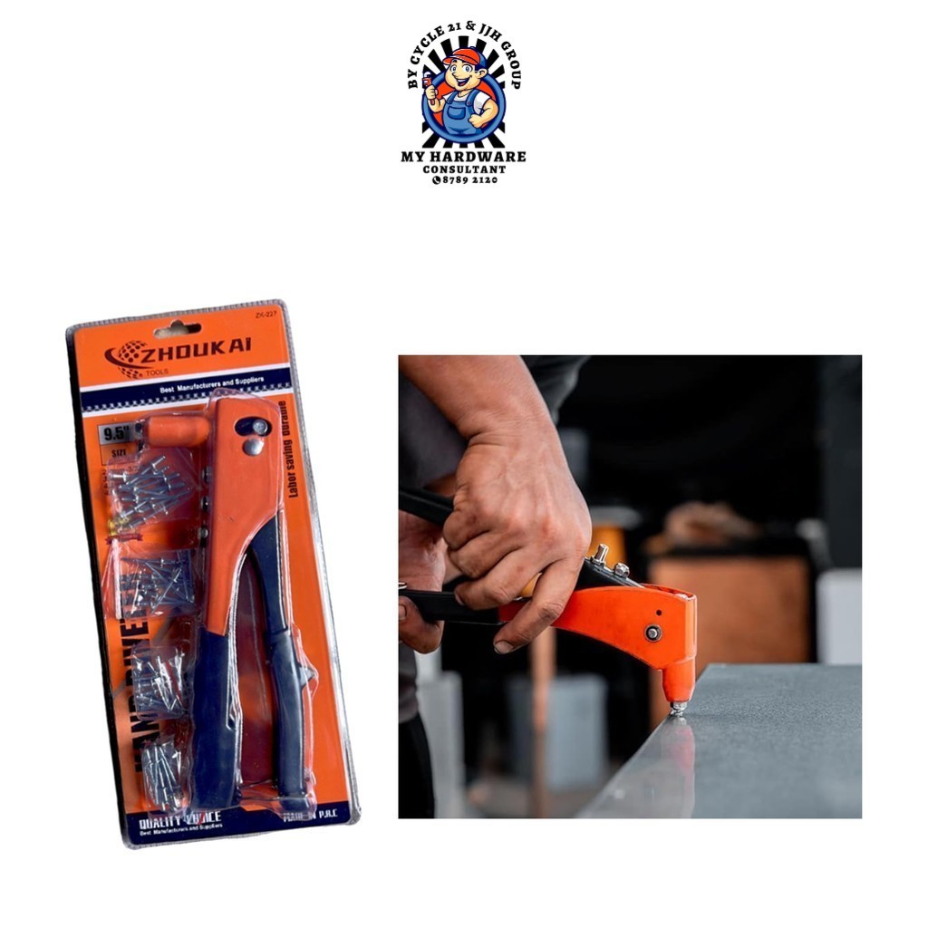SG FAST DELIVERY Multifunctional Hand Riveter Rivet Gun Free 40 Rivets ...