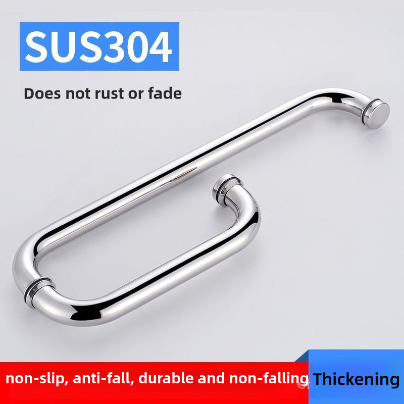 Bathroom Glass Door Handle Shower Room Stainless Steel Armrest Sliding ...