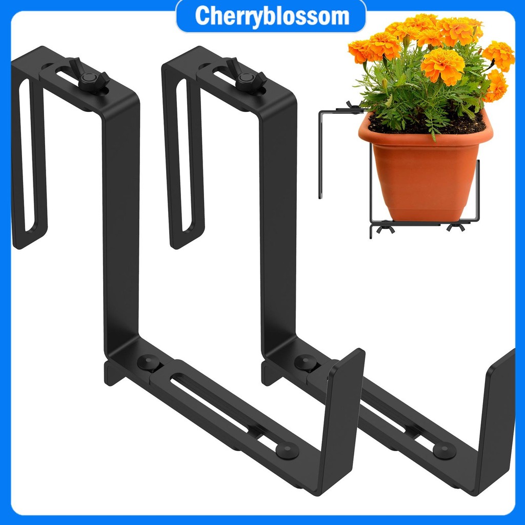 2Pcs Planter Box Brackets 16.5-23cm Adjustable Window Box Brackets ...