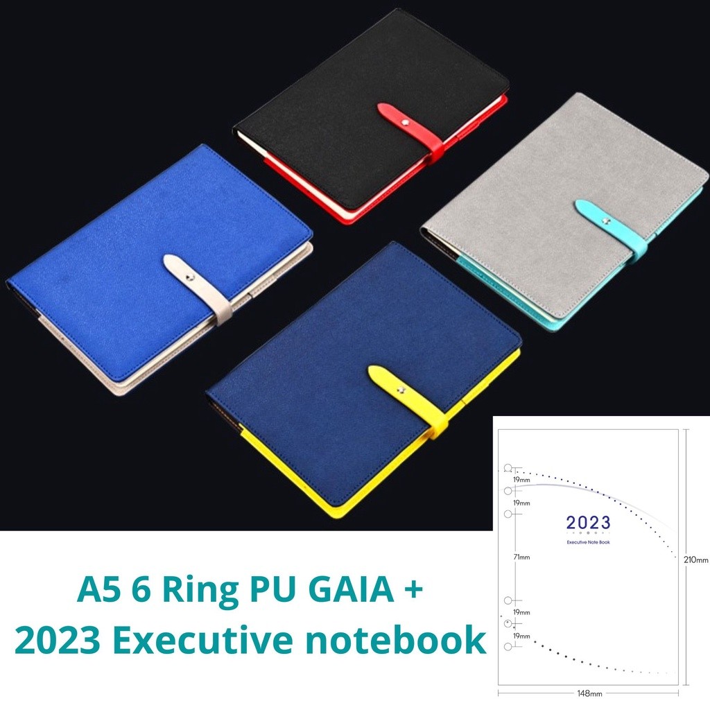 2026 Diary Planner A5 PU Organizer 6 O Ring Binder Loose Leaf Monthly ...