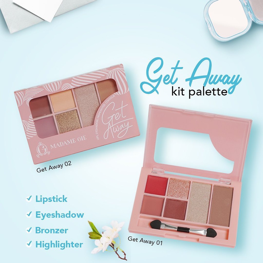 MADAME GIE To Go / GET AWAY Make Up Kit / Complete/ Merah Jingga Official - Gambar 3