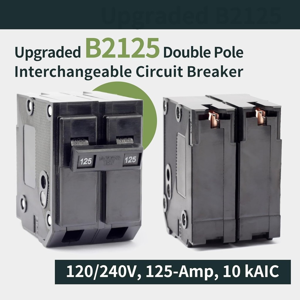 2 Interruttori Automatici Eaton BR2125 125A 2 Poli - Nuovi, Per Impianti Elettrici