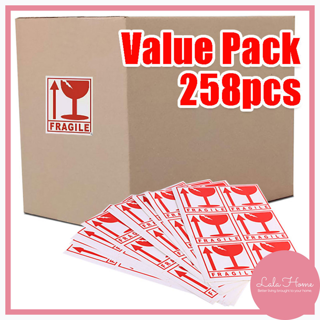 258pcs Fragile Sticker Warning Courier Safety Mudah Pecah Pelekat ...