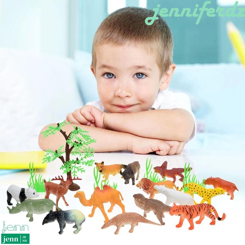 JENNIFERDZ Animal World Zoo Model Kids Plastics Collection Toy 53pcs ...