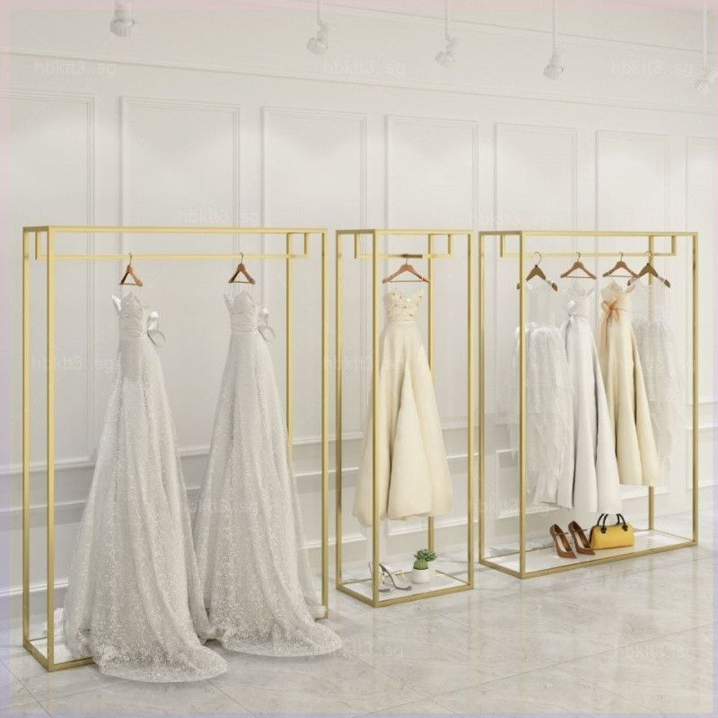 Nano Gold Wedding dress display rack Clothing shop display rack dress ...