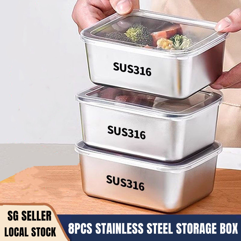 8 PCS Food Container Stackable Freezer Organizer Freezer Layer Storage ...
