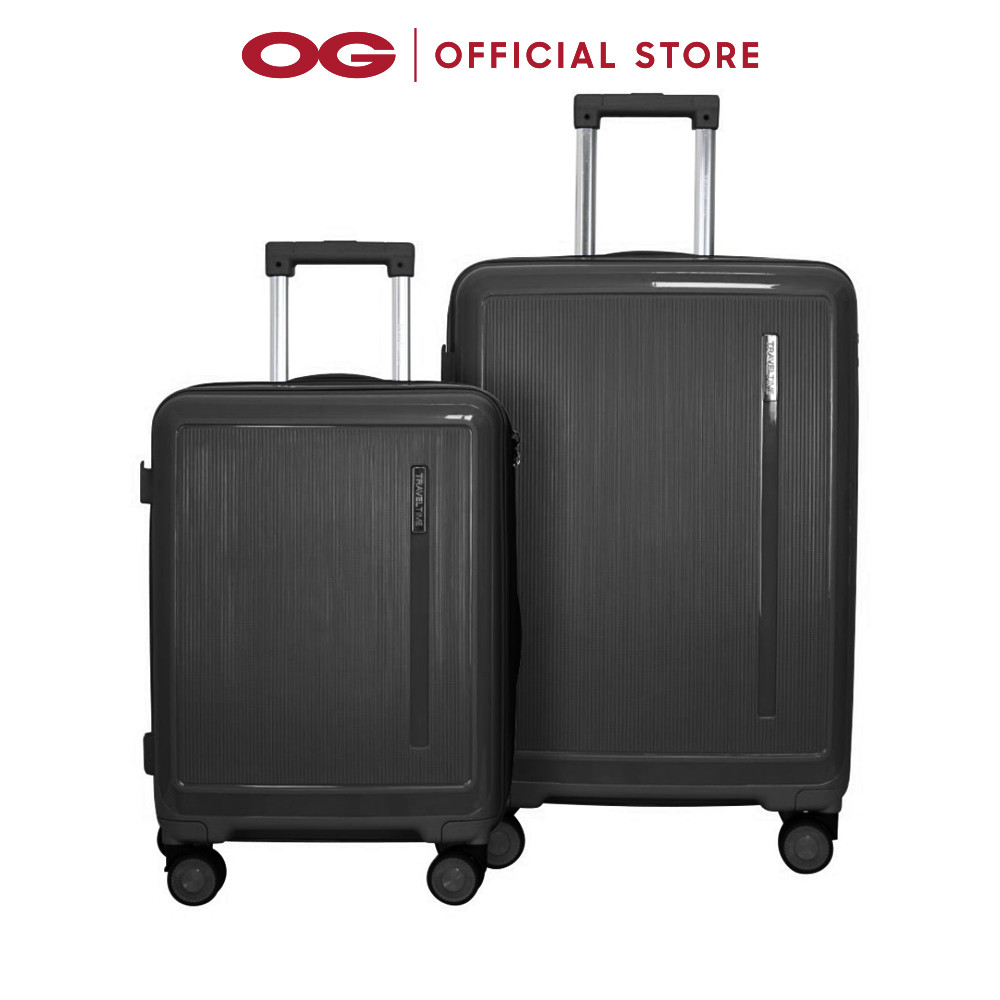TRAVEL TIME 20 24 Double Wheel Expandable Hard Case Spinner Black Shopee Singapore