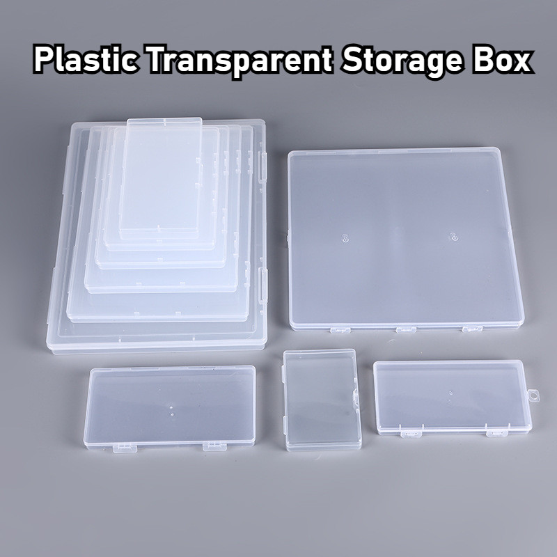 PP Empty Transparent Storage Box Clear Rectangle Plastic Storage Case ...