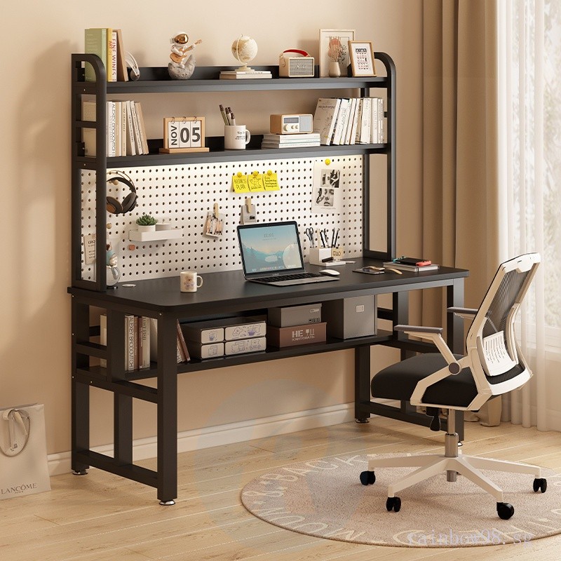 Computer Desk Desktop Home Desk with Bookshelf Integrated Combination ...