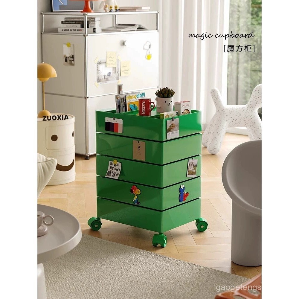 Portable Rotating Bedside Plastic Storage Cabinet Trolley under Table ...