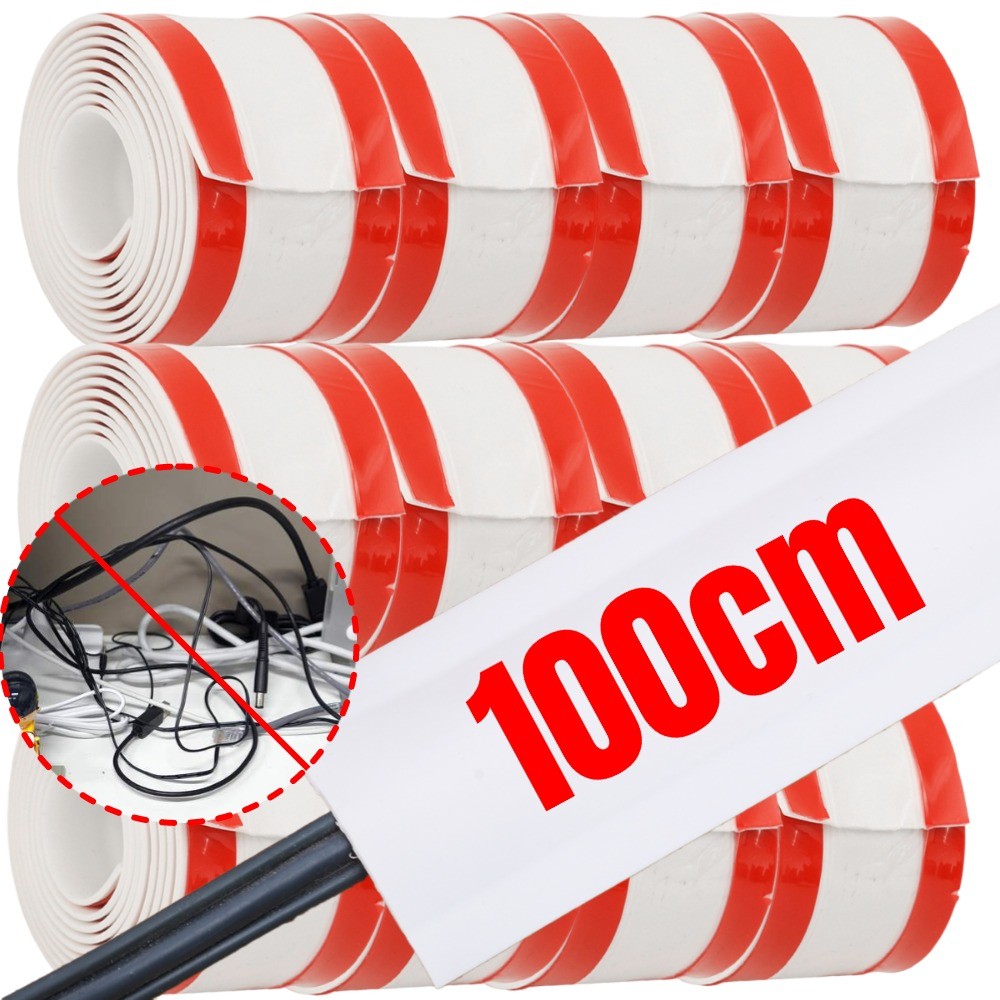 100cm Self Adhesive Hidden Floor Wiring Storage Strip Cuttable Soft PVC ...