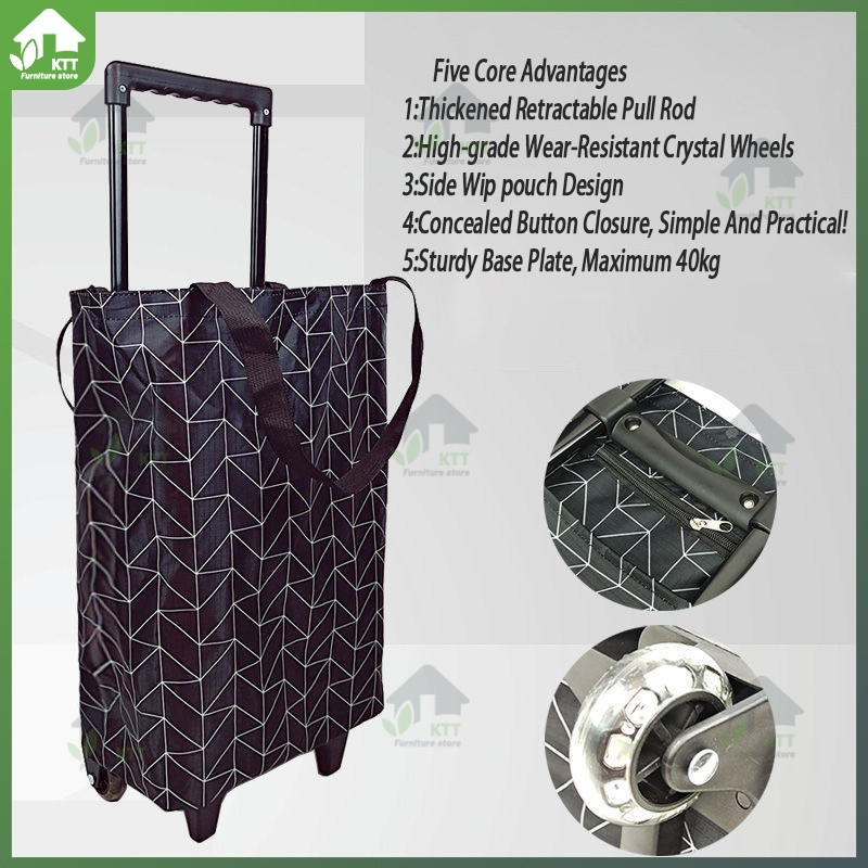 Thickened Trolley Shopping Cart Supermarket Shopping Luggage Trolley ...