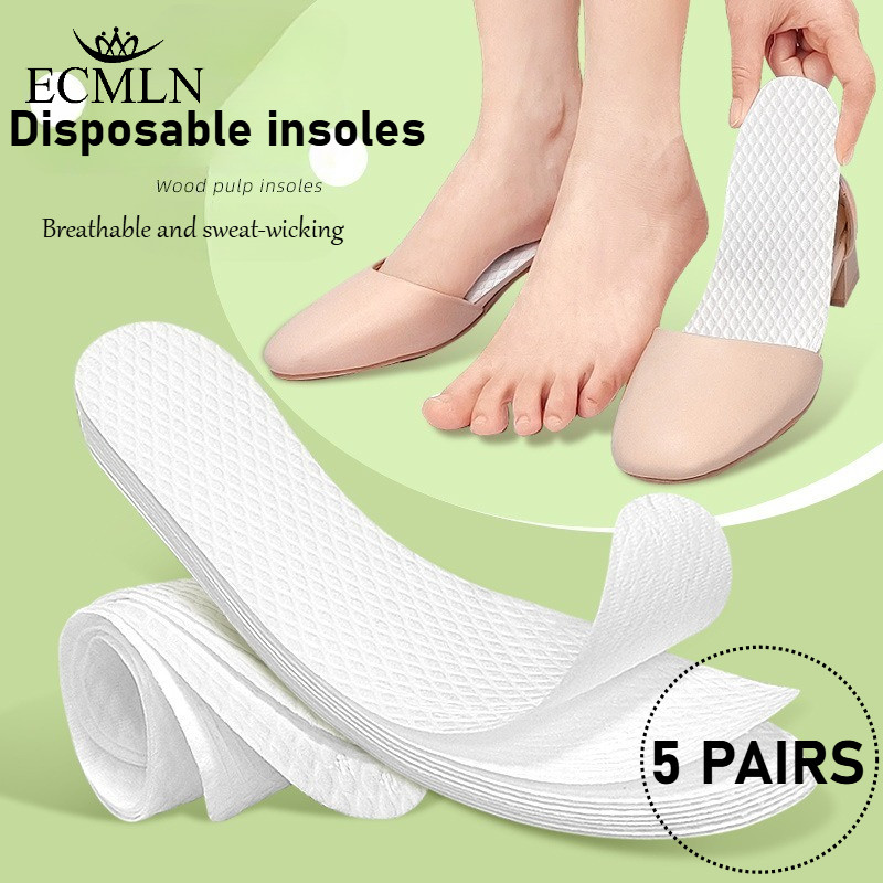 ECMLN 5 Pairs Disposable Insoles for Women Sweat-absorbing Deodorizing ...