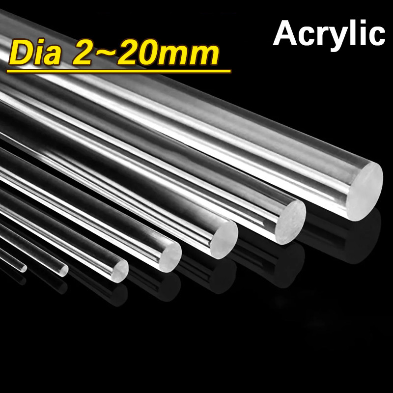 Clear Acrylic Round Rod Transparent Round Bar DIY Decor Accessories ...