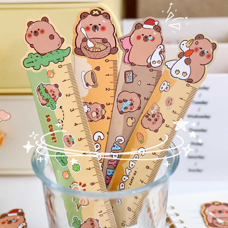 15cm Lovely Capybara Series Magnetic Ruler for Students Creative ...