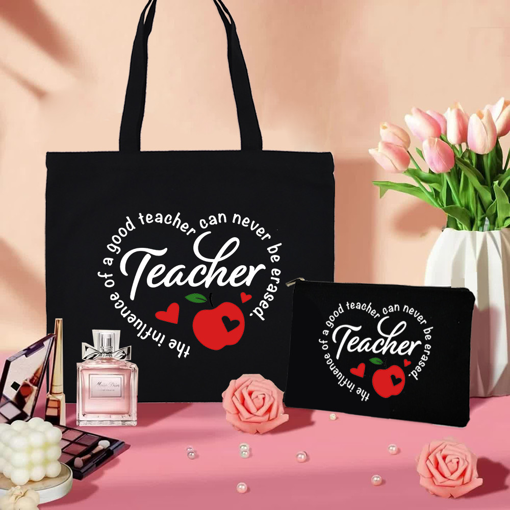 Teacher tote bags with zipper on sale
