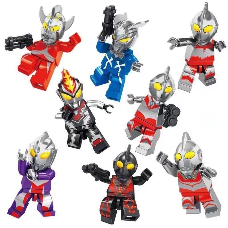 Ultraman toys compatible with Lego minifigures assembled bui Ultraman ...