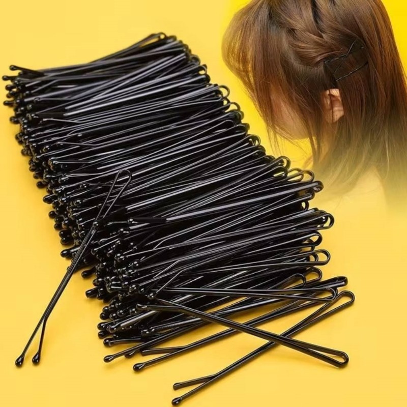 Non-Slip Black Metal Hair Clips Barrettes Bobby Pins - 40 Pack Simple