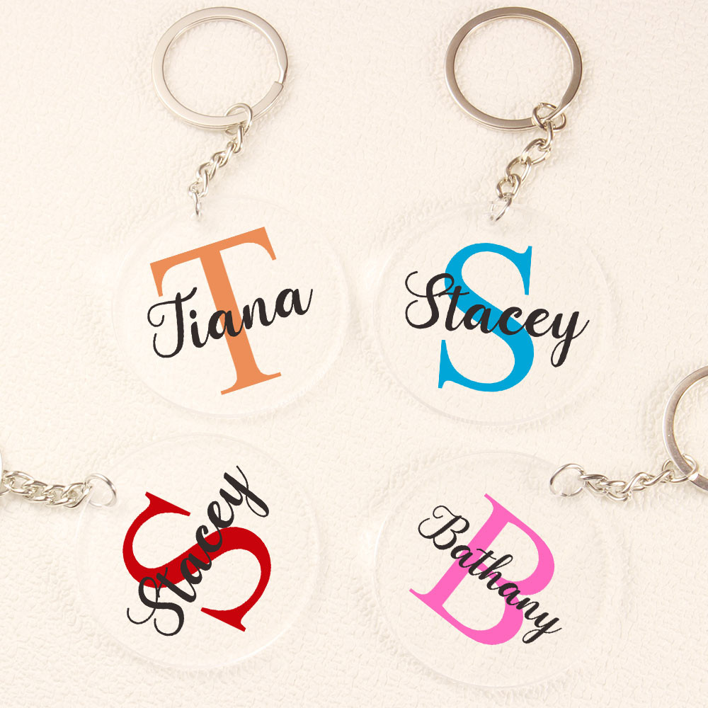 Personalised Initial Name Acrylic Keychain Girlfriend Valentines