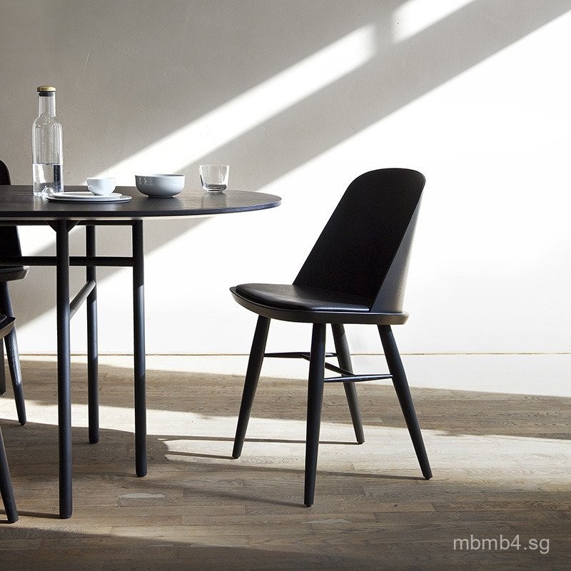 Nordic Minimalist Wooden Dining Chair Fashion Individual Casual ...