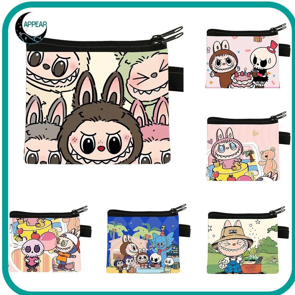APPEAR Cartoon Wallet, Polyester Simple Labubu Coin Purse, Key Card