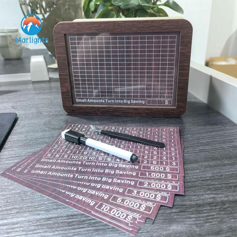 [ Money Box with Counter Target Bank Practical Container Wooden Money ...