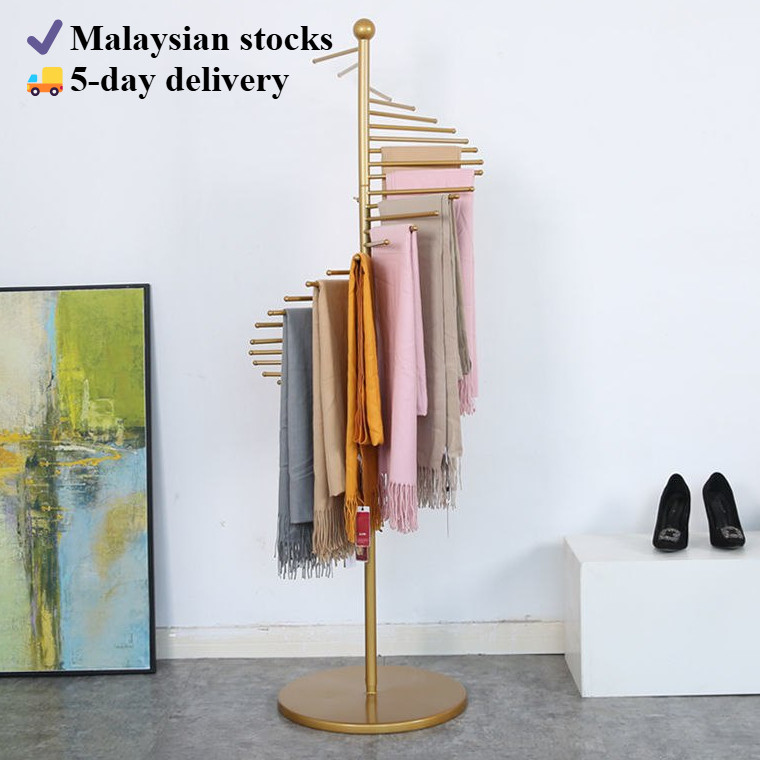 Local spot-Spiral Iron Scarf Rack Clothing Bag Display Stand Floor ...