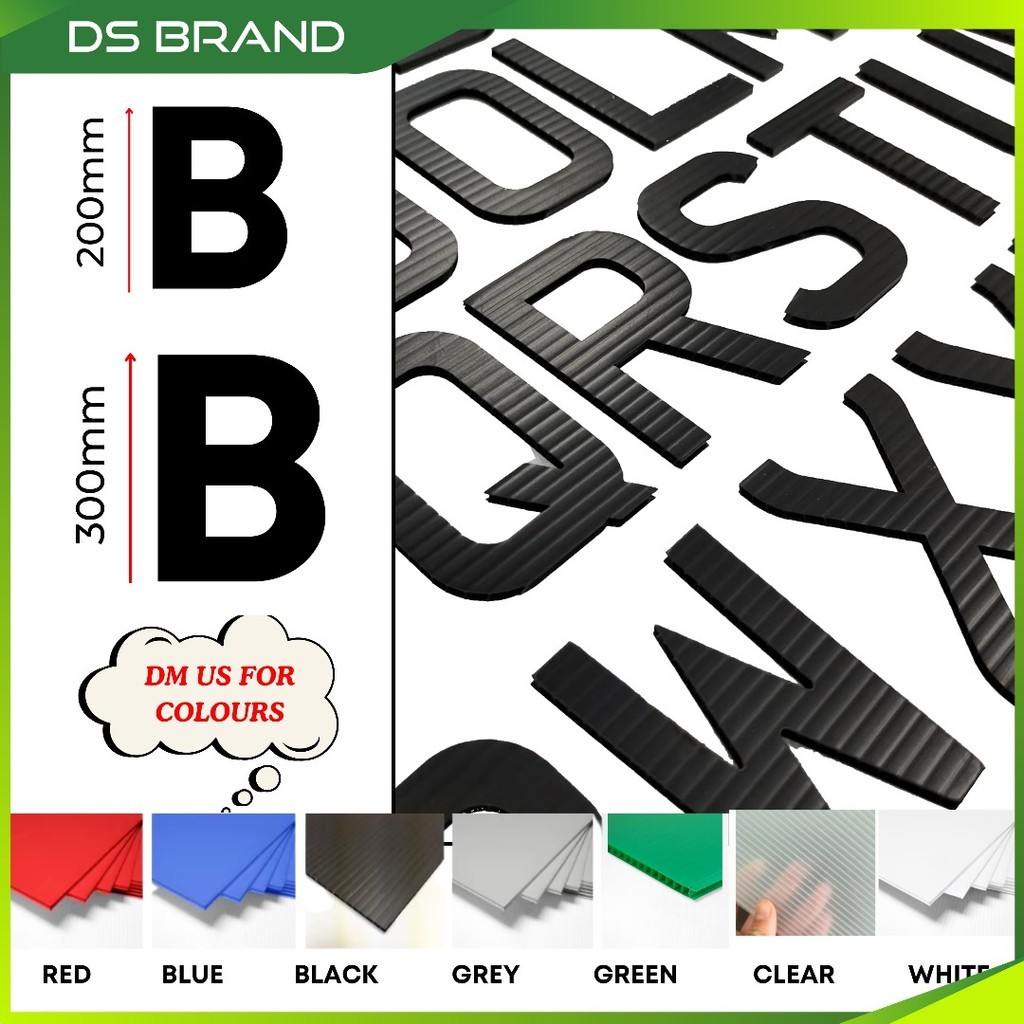 PP Corrugated 3D DIY / Size 200mm H, 300mm H / PP Corrugated Alphabet ...