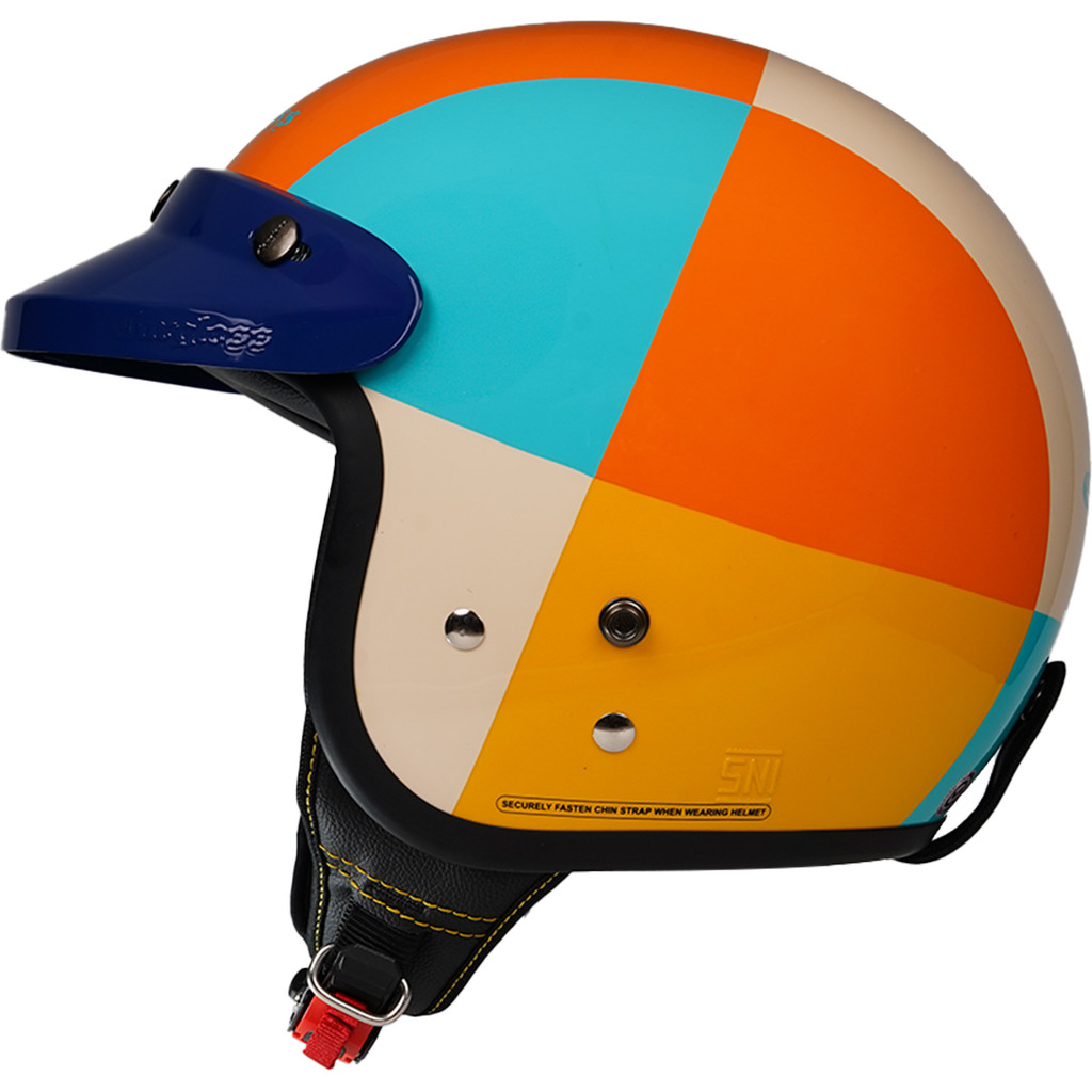 Cargloss CFM Retro Helm Half Face - Geometric Tropic Blaze - Gambar 3