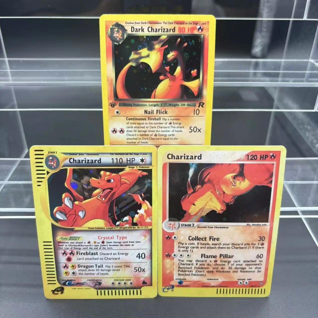 DIY PTCG Collection Cards 2000 ROCKET DARK CHARIZARD 1ST EDITION Self ...