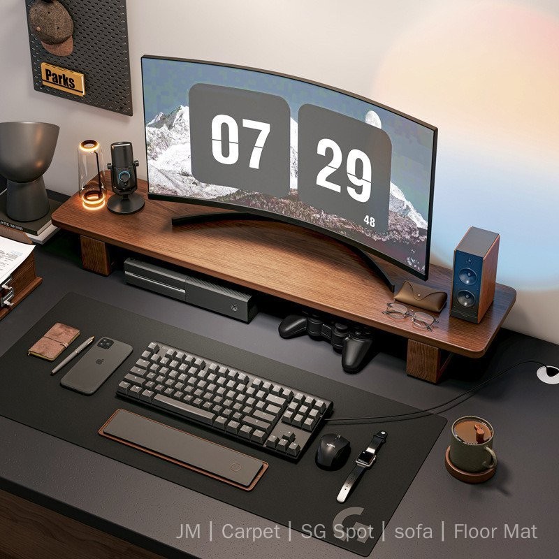 [IM]Solid Wood Computer Riser ''Desktop Monitor Screen Pad Height Stand ...