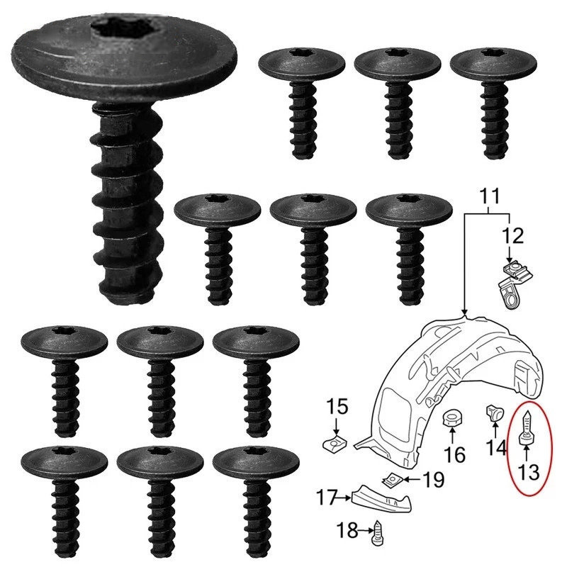 High-End Car Self-Tapping Snaps - Nylon Riveted Door Panel Nails ...