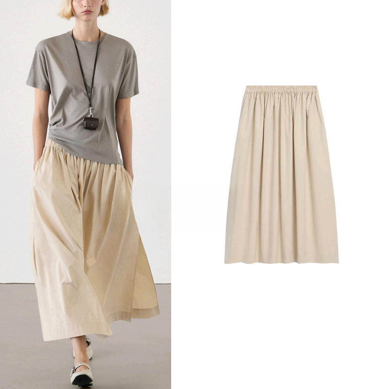 Md Autumn New Style Cotton Elastic Waist Long Flared Skirt 5255255 Shopee Singapore