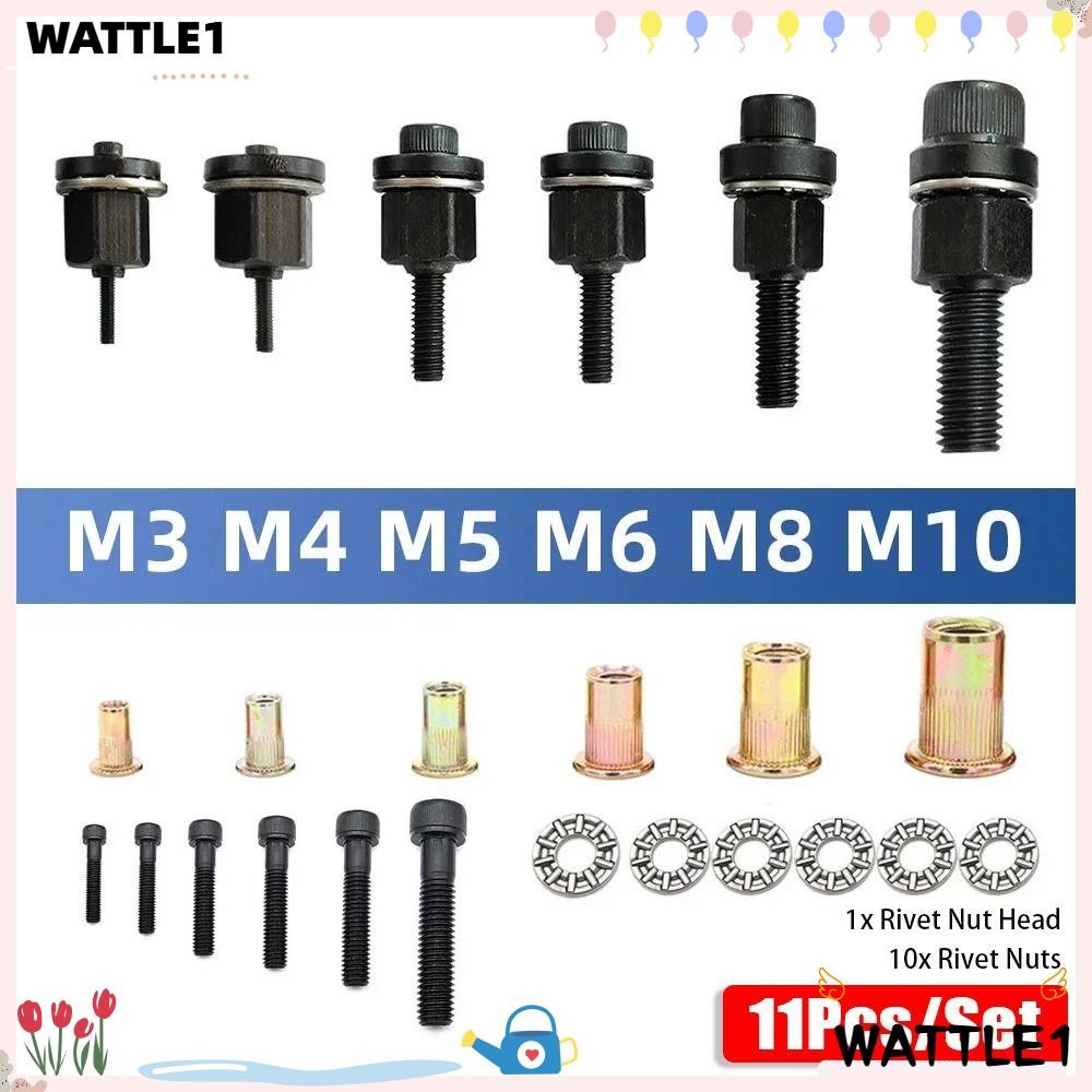 WTTLE 11Pcs/Set Hand Rivet Nut, Mandrel Staple Easy Installation Manual ...