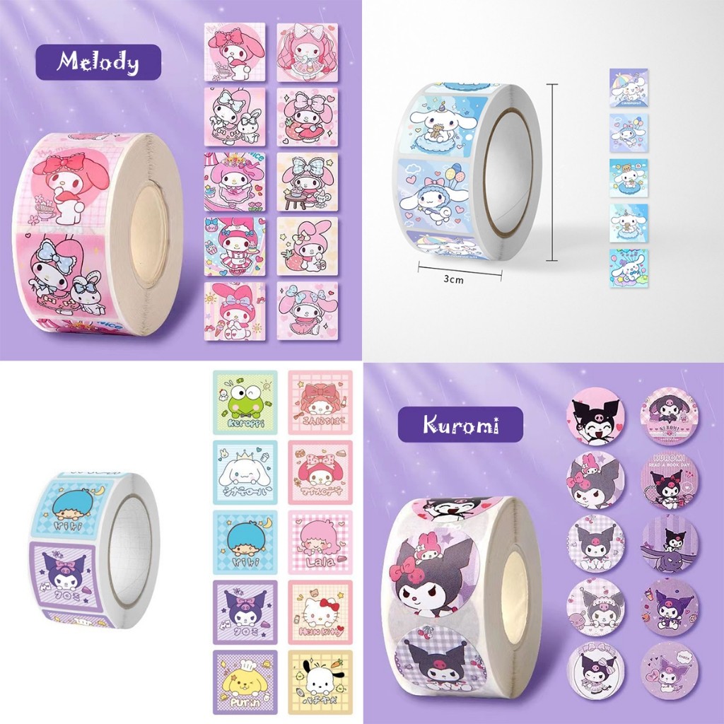 500 Stickers/Roll Thank You Business Sticker Sanrio Hand Account ...