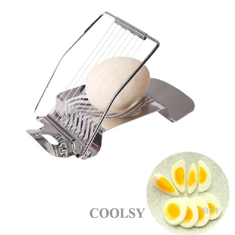 COOLSY Stainless Steel Kitchen Boiled Egg Slicer Section Cutter ...