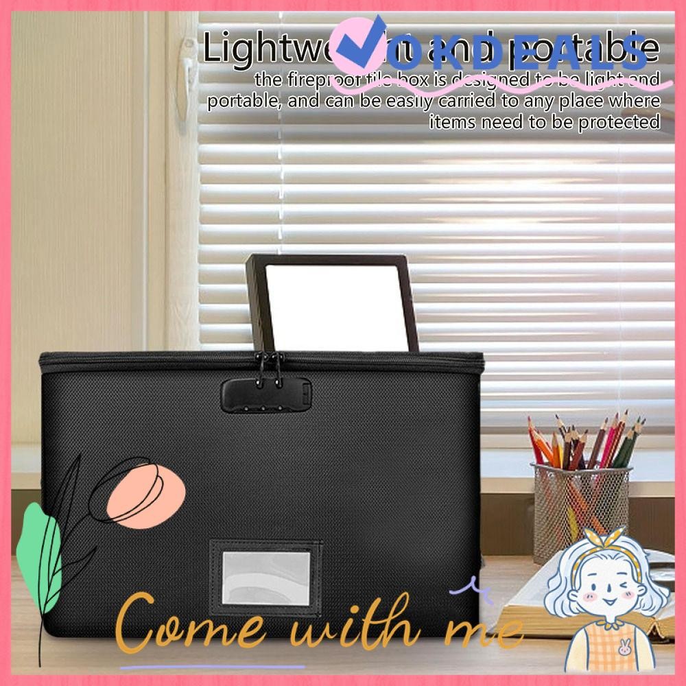 OKDEAL Fireproof Storange Container, with Lock Waterproof Fireproof