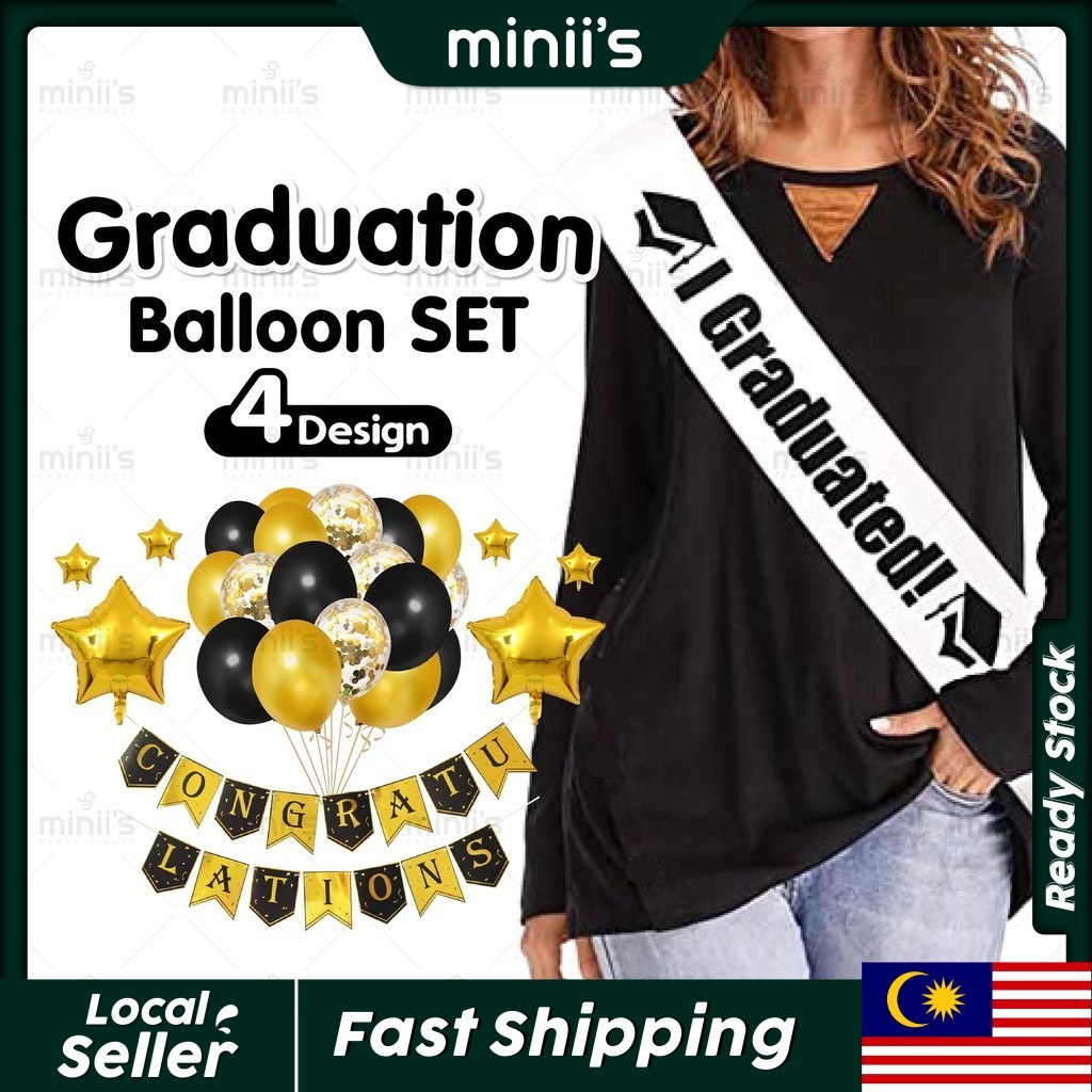 MINIIS PARTY Graduation Balloon Graduation Sash Graduation Decoration ...