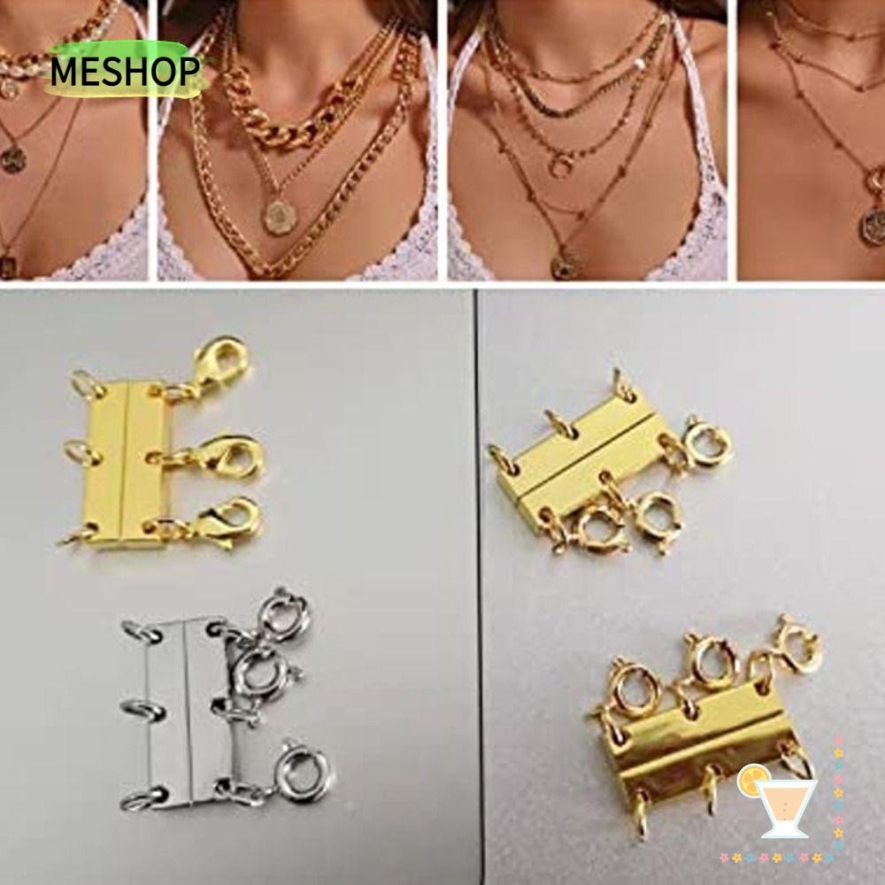 6 STKS Slide Sluiting Sloten Ketting Connectoren Slide Tube Lock Met Multi Strands Connector Voor Diy Armbanden Handgemaakte Sieraden Extender