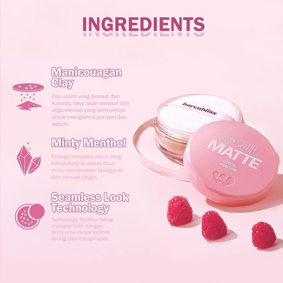 BNB Barenbliss Soul-Matte Loose Powder / Merah Jingga Official - Gambar 4